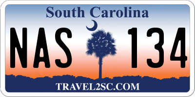 SC license plate NAS134