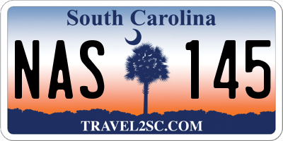 SC license plate NAS145