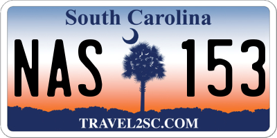 SC license plate NAS153