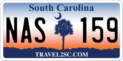 SC license plate NAS159
