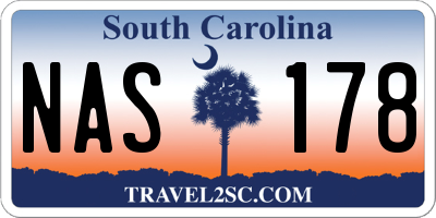 SC license plate NAS178