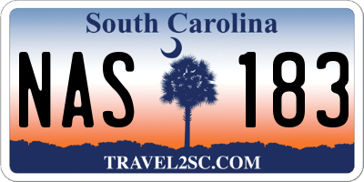 SC license plate NAS183