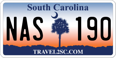 SC license plate NAS190