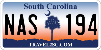 SC license plate NAS194