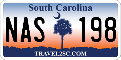 SC license plate NAS198