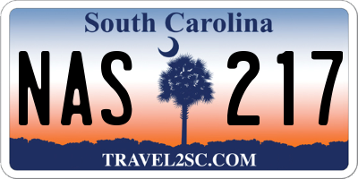 SC license plate NAS217