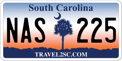 SC license plate NAS225