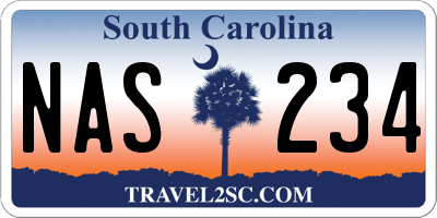 SC license plate NAS234