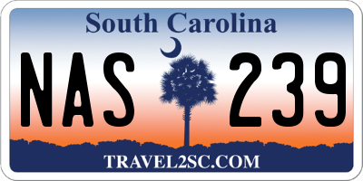 SC license plate NAS239