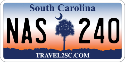 SC license plate NAS240
