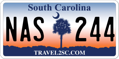 SC license plate NAS244