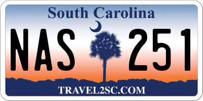 SC license plate NAS251