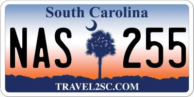 SC license plate NAS255