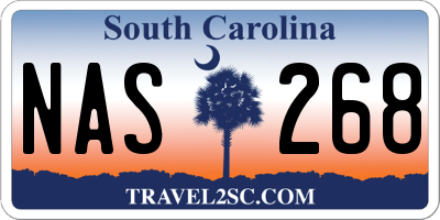 SC license plate NAS268