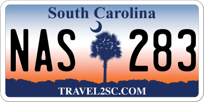 SC license plate NAS283