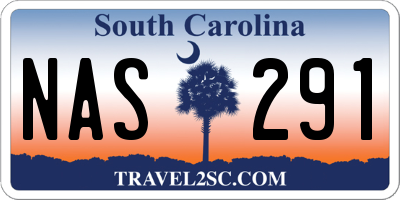 SC license plate NAS291