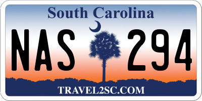 SC license plate NAS294