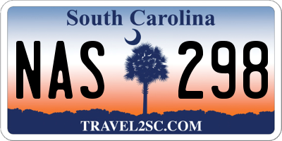 SC license plate NAS298