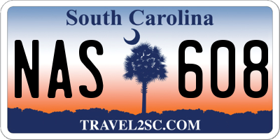SC license plate NAS608