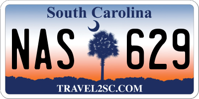 SC license plate NAS629