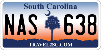 SC license plate NAS638