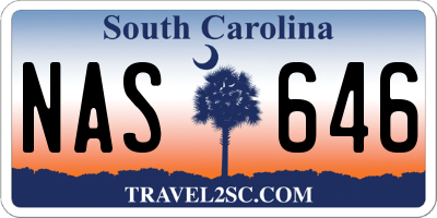 SC license plate NAS646