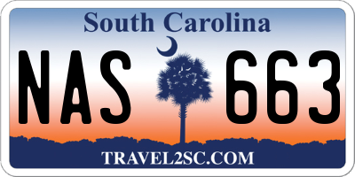 SC license plate NAS663