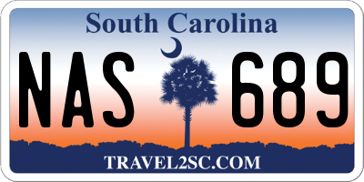 SC license plate NAS689