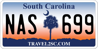 SC license plate NAS699