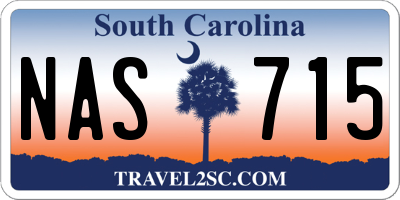 SC license plate NAS715