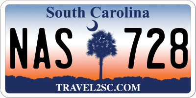 SC license plate NAS728
