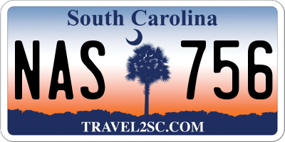 SC license plate NAS756