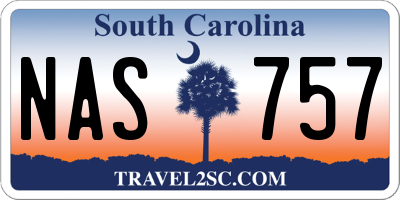 SC license plate NAS757