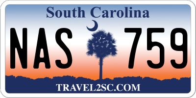 SC license plate NAS759