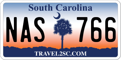 SC license plate NAS766