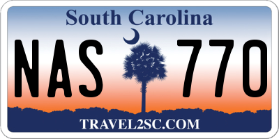 SC license plate NAS770