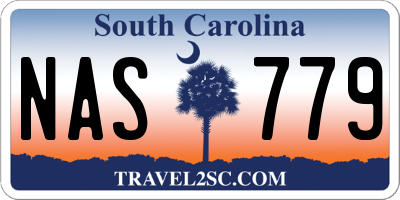 SC license plate NAS779
