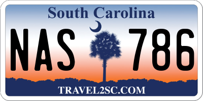SC license plate NAS786