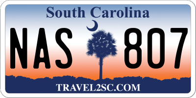 SC license plate NAS807