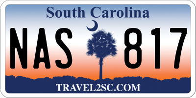 SC license plate NAS817