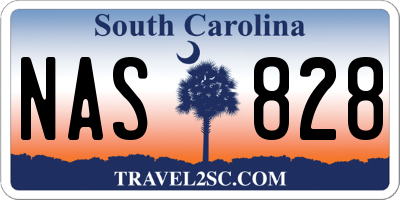SC license plate NAS828