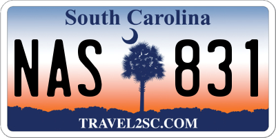 SC license plate NAS831