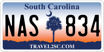 SC license plate NAS834