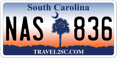 SC license plate NAS836