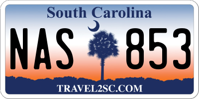 SC license plate NAS853