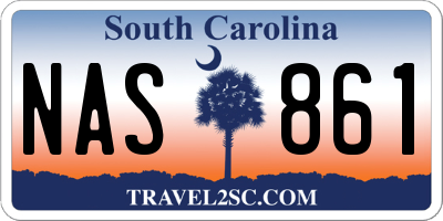 SC license plate NAS861