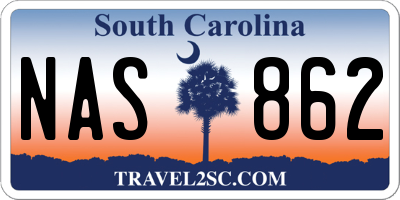 SC license plate NAS862