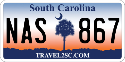 SC license plate NAS867