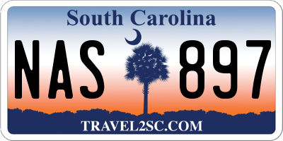 SC license plate NAS897
