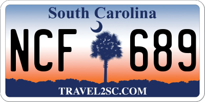 SC license plate NCF689
